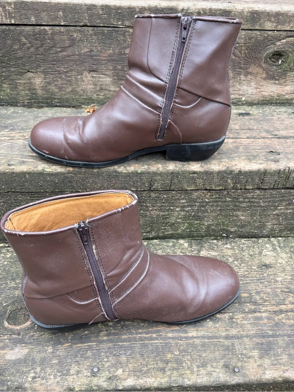 Haband Brown Executive Division Leather Ankle Boots